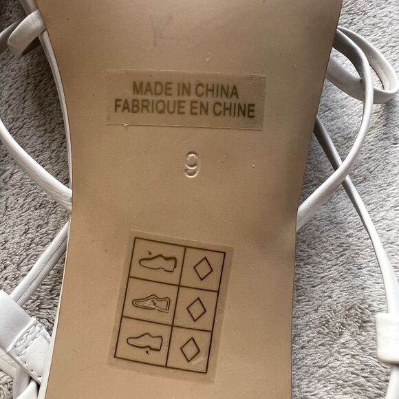 Jeffrey Campbell White Patent Leather Strappy Heeled Sandals Women US 9 Casual - Picture 13 of 14